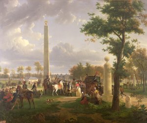Møde mellem Napoleon I (1769-1821) og pave Pius VII (1742-1823) i skoven Fontainebleau i 1804, 1808
