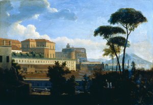 Det kongelige palads i Napoli set fra Saint Lucia