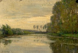 Flodscene, Lower Loire, Frankrig af Alexandre Jacques Chantron