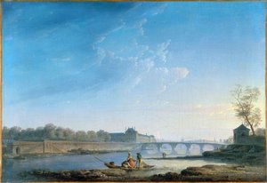 Tuileriesin laituri ja Pont Royal, n. 1780 (öljy kankaalle)