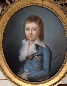 Portræt af Louis XVII (1785-1795) afbildet i delfinpastelmaleri af Alexander Kucharski (1741-1819). Dimension 0,62 x 0,52 m. Versailles, slottene i Versailles og Trianon