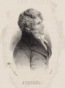 Portræt af pianist og komponist Daniel Steibelt 1765-1823, 1850. af Alexandre Leroux