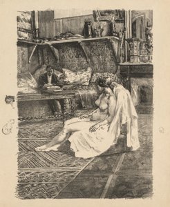 Modelsessionen Modelsessionen, ca. 1895. af Alexandre Lunois