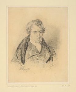Portræt af Richard Parkes Bonington, ca. 1825-30 (blød grafit på vævet papir) af Alexandre Marie Colin