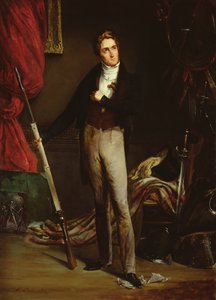 Portræt af en ung revolutionær under den franske revolution i 1830 (olie på pap)