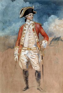 Portræt i fuld længde af Louis Stanislas Xavier af Frankrig, greve af Provence (fremtidig kong Louis XVIII) (1755-1824) Akvarel af Alexandre Moitte (1750-1828) Amiens fra det 18. århundrede, Musee de Picardie af Alexandre Moitte