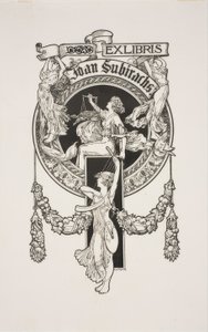 Bogplade af Joan Subirachs af Alexandre de Riquer