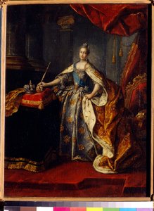 Portræt af kejserinde Catherine II (1729-1796) af Rusland. Maleri af Alexei Petrovich Antropov (1716-1795), olie på lærred