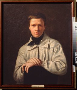 Autoportræt (Selvportræt) - Maleri af Alexei Vasilyevich Tyranov (1808-1859), olie på lærred