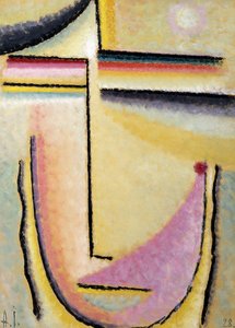 abstrakt hoved; Abstrakt hoved, 1928 af Alexej von Jawlensky