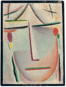 abstrakt hoved; Abstrakt hoved, ca. 1921 af Alexej von Jawlensky