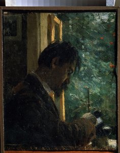 ""Graveren Vasiliy Mate (Mathe) (1856-1917) på arbejde"" Maleri af Alexei von Javlensky (Alexi von Jawlensky, Alexej von Javlenski) (1864-1941) 1892 State Russian Museum Sankt Petersborg af Alexej von Jawlensky