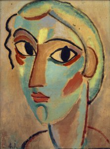 Mystisk hoved: pigehoved (på den ene side) af Alexej von Jawlensky