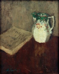 Stilleben med kande og bog af Alexej von Jawlensky