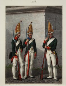 Grenadierer fra Preobrazhensky, Semenovsky og Izmailovsky Regiment i 1796-1797, 1840