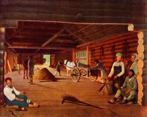 Flailing the Grain, c1821, 1965. af Alexey Venetsianov