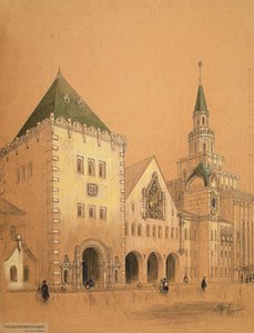 Moskva Kazansky jernbanestation Project, 1913. af Alexey Viktorovich Shchusev