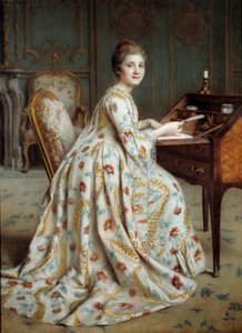 Portræt af Marquise Dubois Mouchet-maleri af Alexis Axilette (1860-1931) Angers fra det 19. århundrede, Museum of Fine Arts af Alexis Axilette