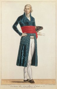 Uniform for statsråden, ca. 1804-10 (farvestik) af Alexis Chataigner