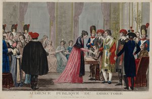 Offentlig høring af Vejviseren, ca 1797. af Alexis Chataignier