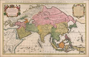 Kort over Asien fra 1692 af Hubert Jaillot