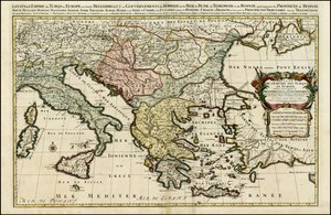 1692-kort over det tyrkiske imperium i Europa af Hubert Jaillot