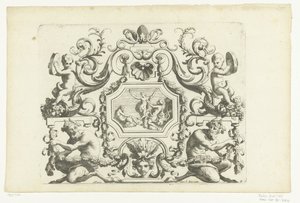 Achthoekig paneel sætter Orpheus i Eurydice Nye designs til ornamenter af paneler, paneler, vogne og så videre. (serietitel) af Alexis Loir (I)