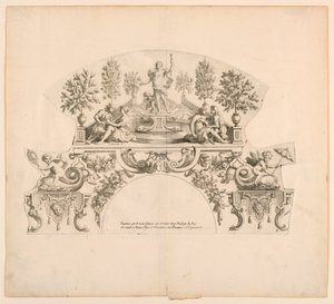 Vifteblade, ottende og niende plade af sættet, "Divers Desseins de grands Fans, Encrans, et autres Ornamens, invented et engraved by Nicolas Loire" af Alexis Loir