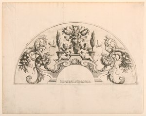 Vifteblade, femte og sjette plade i sættet, "Divers Desseins de grands Eventtails, Encrans, et autres Ornamens, invented et engraved by Nicolas Loire" af Alexis Loir