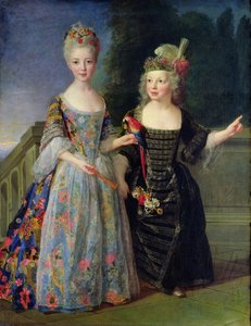 Catherine-Eleonore de Bethisy (1707-67) og hendes bror, Eugene-Eleanore (1709-81) (olie på lærred)