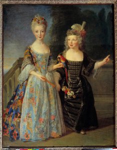 Portræt af Catherine Eleonore Eugenie de Bethisy (1707-1767), den fremtidige prinsesse af Montauban og hendes bror Eugene Eleonore (1709-1781), den fremtidige markis af Mezieres, mellem 1713 og 1715. Maleri af Alexis Simon Belle (1674-1734)