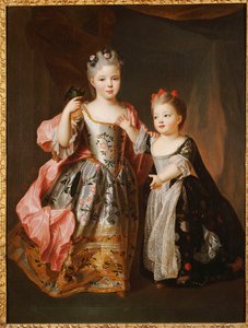 Portræt af to unge piger, der siges at være Adelaide og Victoire, døtre af Louis XV