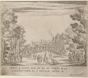 Jereo foran Hunnernes konge til Sankt Ursulas befrielse af Alfonso Parigi II