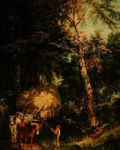 Overskridelse af bækken (olie på lærred) af Alfred Edward Chalon