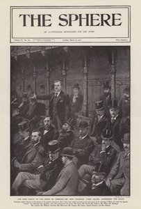 Det irske parlamentsmedlem John Redmond taler til Underhuset (litho)