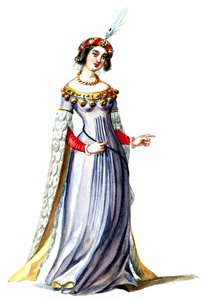 Halévy - La magicienne - kostumemodeller af Alfred Albert - 07. Dame de cour (retoucheret) af Alfred Albert