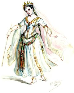 Halévy - La magicienne - kostumemodeller af Alfred Albert - 10. feer, damekor (retoucheret) af Alfred Albert