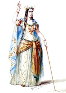 Halévy - La magicienne - kostumemodeller af Alfred Albert - 19. Mélusine, grevinde af Lusignan, 1. kostume (retoucheret) af Alfred Albert
