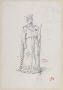 Halévy - La magicienne - kostumemodeller af Alfred Albert - 25. Skakspil, Christian konge, M. Lefèvre