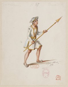 Halévy - La magicienne - kostumemodeller af Alfred Albert - 27. Skakspil, bønder (saracenere) af Alfred Albert