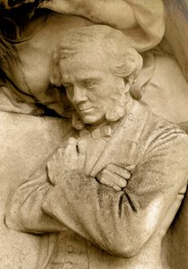 Detalje af en skulptur forestillende komponisten Cesar Franck (1822-1890), Square S. Rousseau, Paris af Alfred Charles Lenoir