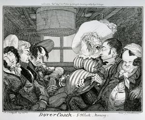 Dover Coach, 5 om morgenen, ætset af George Cruikshank, 1826 af Alfred Crowquill