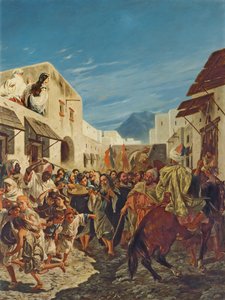 Jødiske musikere i Tetuans gader, ca. 1858