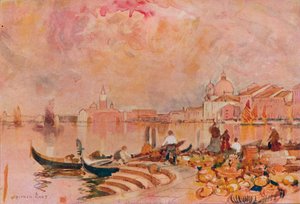 Evening Glow, Venedig, c1895 af Alfred East