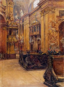 Det indre af Peterskirche i Wien af Alfred Edler von Pflügl