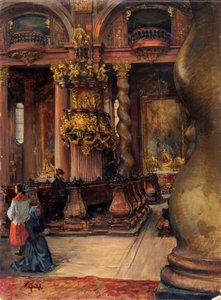 Det indre af universitetskirken i Wien af Alfred Edler von Pflügl