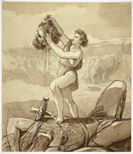 David og Goliat af Alfred Edward Chalon