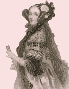 Portræt af Augusta Ada King (1815 - 1852), grevinde af Lovelace (gravering). af Alfred Edward Chalon