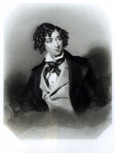 Portræt af Benjamin Disraeli Esquire (1804-81) M.P., indgraveret af H. Robinson, ca. 1840 af Alfred Edward Chalon