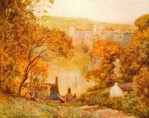 Chepstow Castle, On The Wye, c1910 af Alfred East